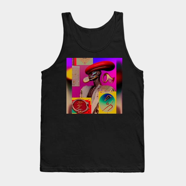 A person with a hat on - Afrofuturist Tank Top by Artisticwalls